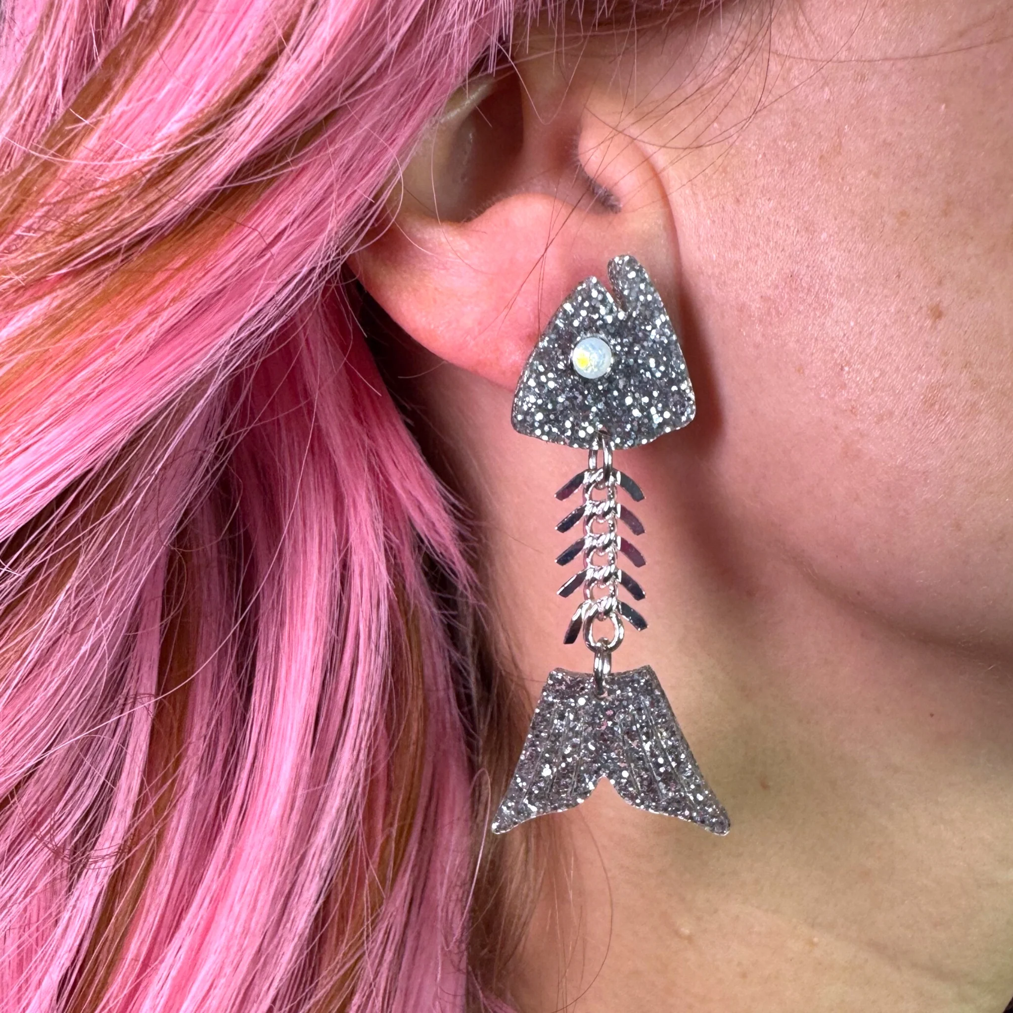 Gill-ty Pleasure Fish Bone Earrings - Image 2