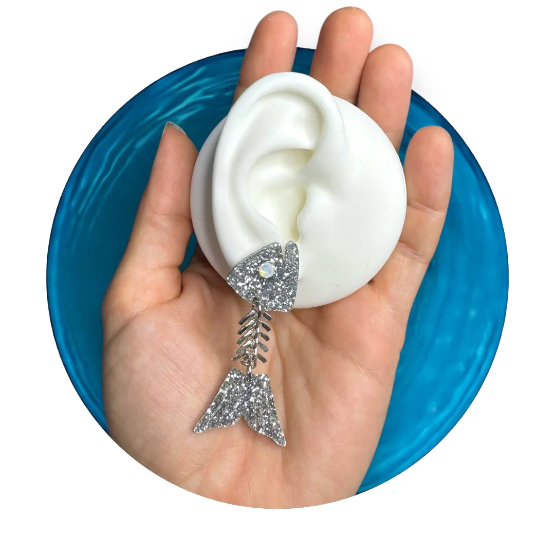 Gill-ty Pleasure Fish Bone Earrings - Image 3