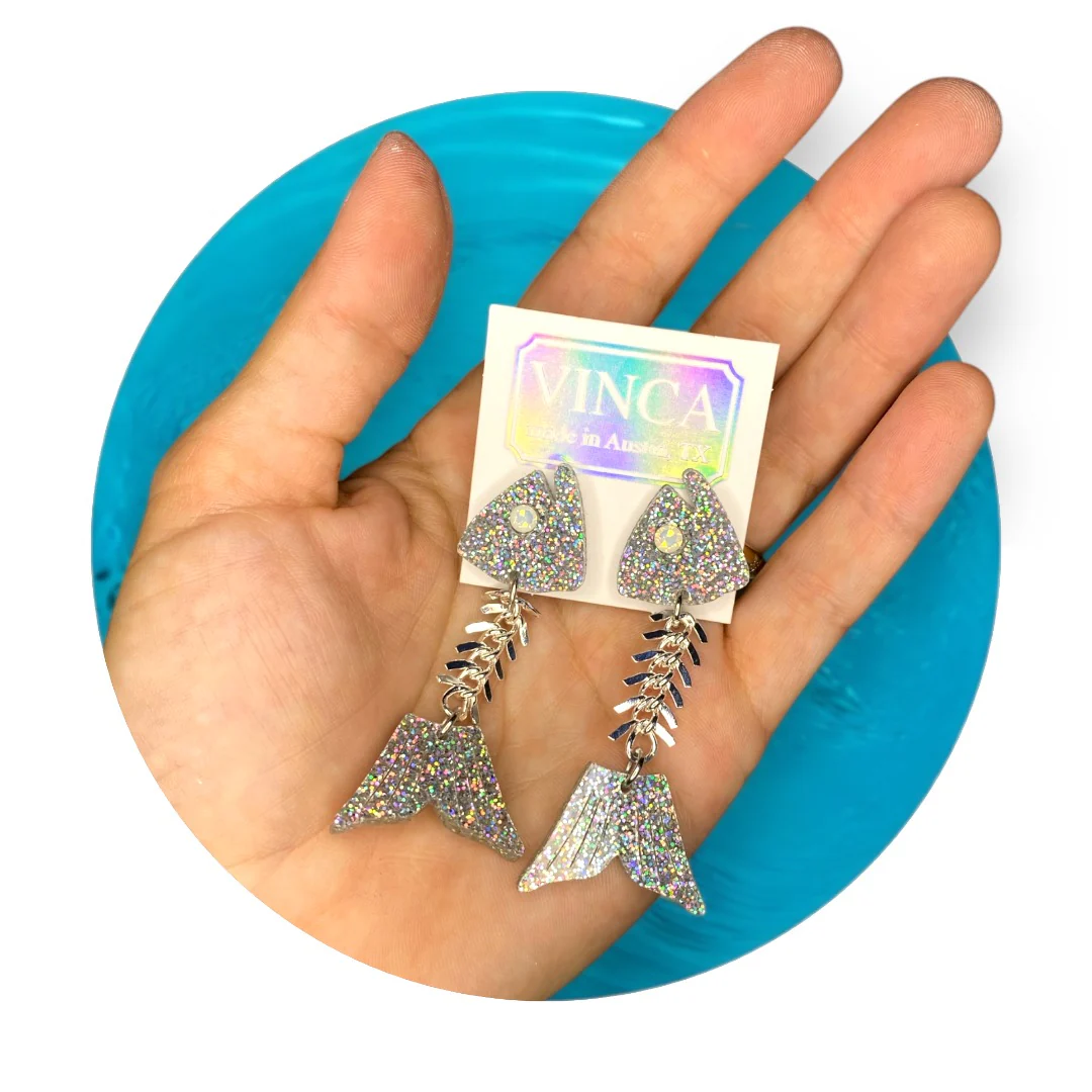 Gill-ty Pleasure Fish Bone Earrings - Image 7