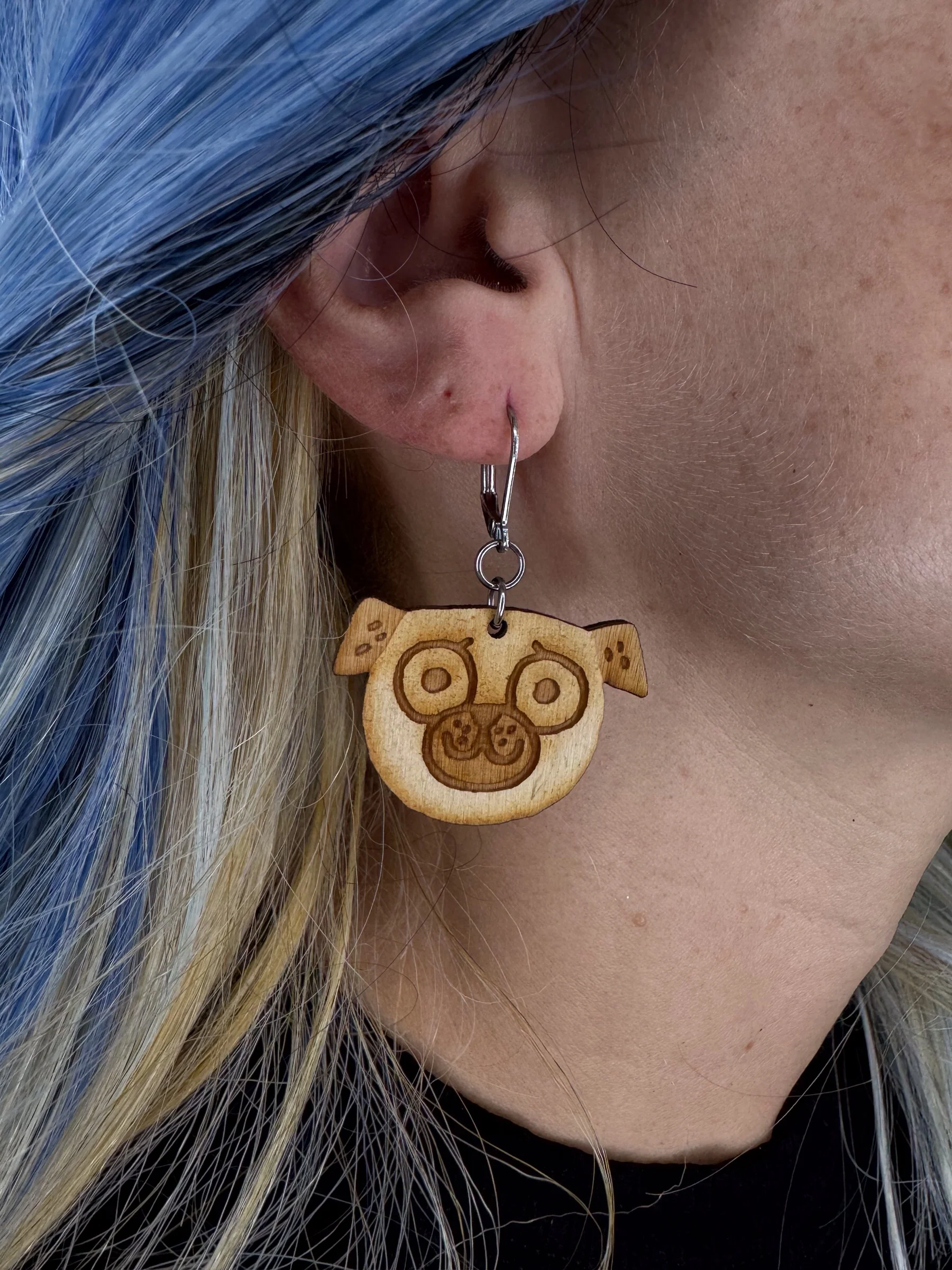 Gemma Correll Pug Buddy Face Dangle Earrings - Image 3