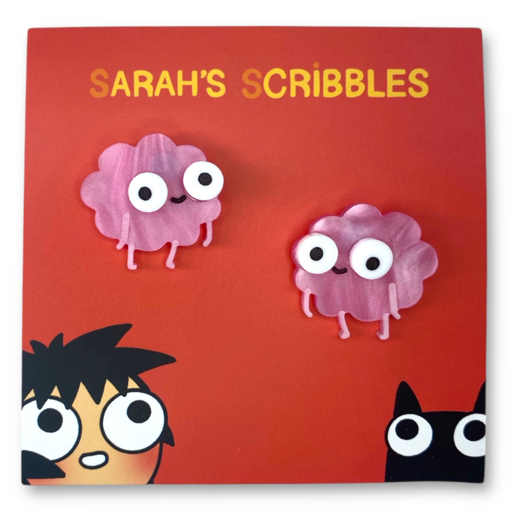 Sarah's Scribbles Happy Brain Earrings - Image 2