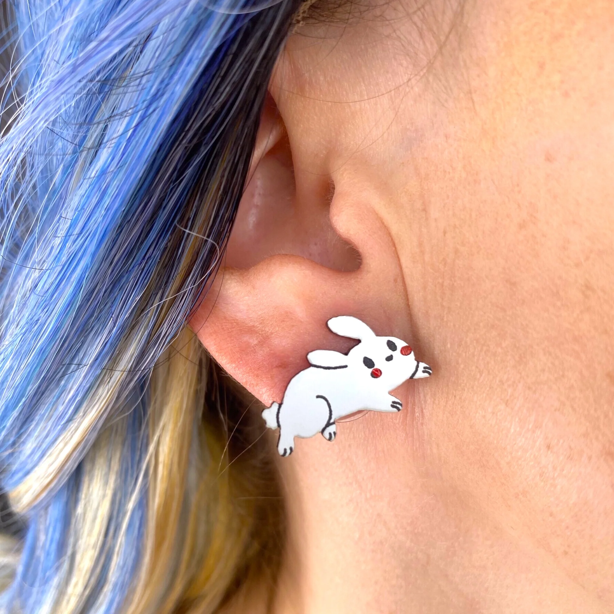 Sarah's Scribbles Bunny Earrings - Image 2