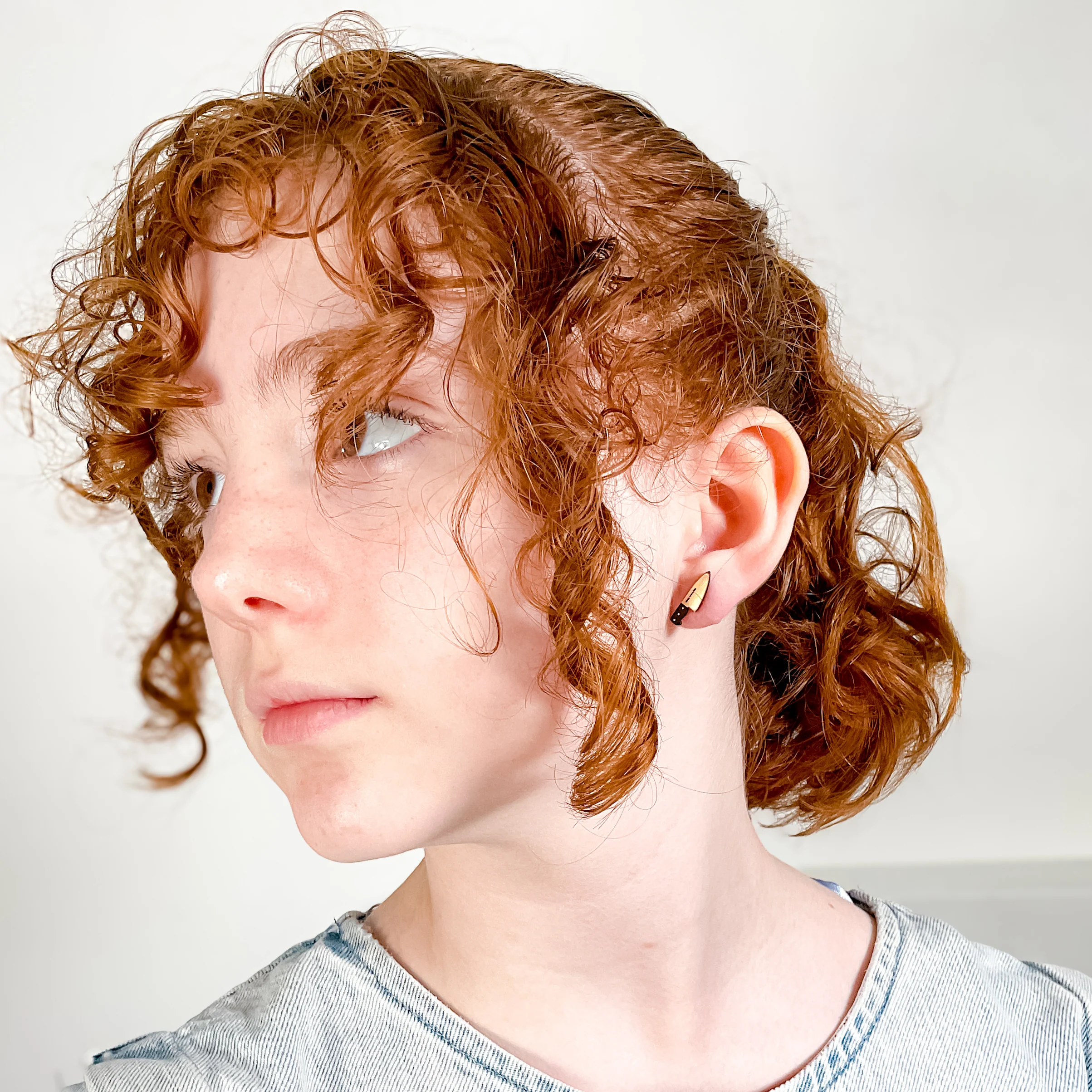Teeny Tiny 1/2" Chef's Knife Earrings in Gold - Image 4